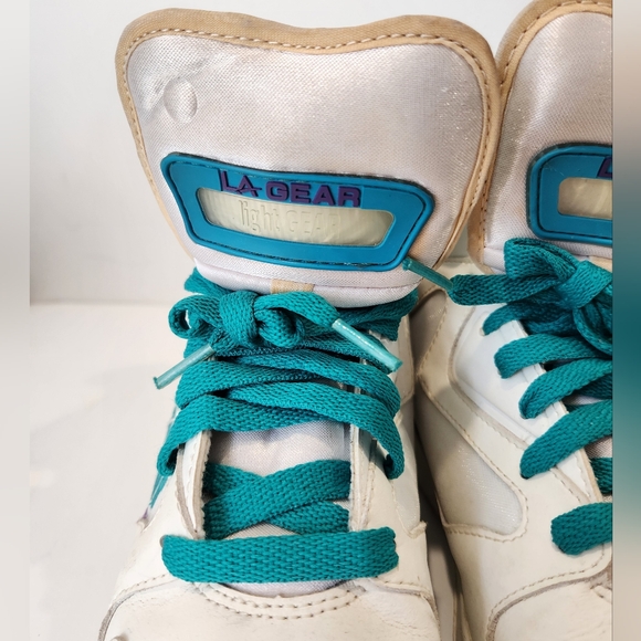 Vintage 90s LA gear Lights Hi Top Basketball Shoes Mens 8.5 Light Up Sneaker 93 - Picture 4 of 14